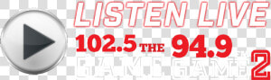 Listen Live Button New   102 5 The Game  HD Png Download