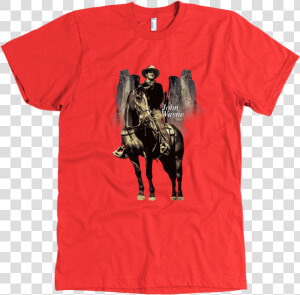 Quality John Wayne T shirt Made In Usa   John Wayne  on Horse  Movie Poster Print  HD Png Download