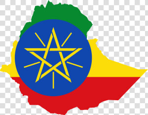 Ethiopia Flag Map   Ethiopia Map With Flag  HD Png Download