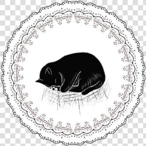 Lace Cat Sleeping Cat Free Photo   Illustration  HD Png Download