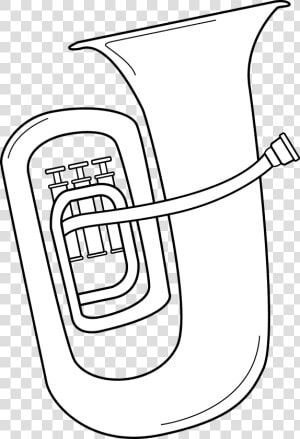 Black And White Tuba Design Free Clip Art   Black Tuba Marching Band  HD Png Download