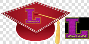 College Logo Rhinestone Graduation Cap Loras  HD Png Download