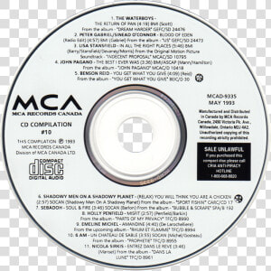 Transparent Clipart Cds For Sale   Label Cd Mca Records  HD Png Download