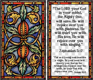 Scripture Text In Stained Glass  HD Png Download