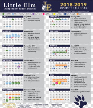 Little Elm Isd Calendar 2019 2020  HD Png Download