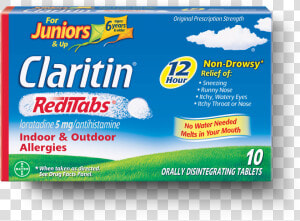 Front View Of Claritin® Reditabs® For Juniors 12 hour   Household Supply  HD Png Download