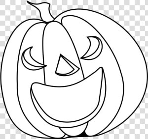 Halloween Pumpkin Smile Halloween Black White Line   Pumpkin Clipart Black And White  HD Png Download