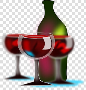 Wine Glasses  Wine  Bottle  Drink  Party  Red Wine   Bottle And Wineglass Png  Transparent Png