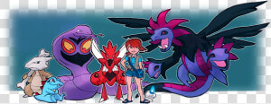 My Dream Team  Marrowak  Totodile  Arbok  Scizor  Litwik    Cartoon  HD Png Download