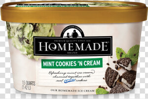 Homemade Brand Mint Cookies N Cream Ice Cream 48oz   Homemade Ice Cream 48 Oz  HD Png Download