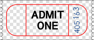 Movie Ticket Clipart   Admit One Vector Free Download  HD Png Download