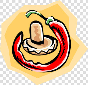 Vector Illustration Of Mexican Sombrero With Hot Chili   Illustration  HD Png Download