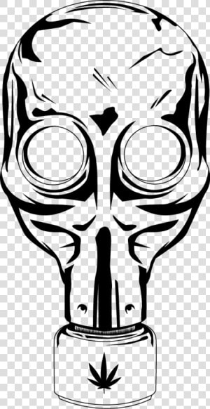 Gas Mask Drawing Cannabis   Cool Gas Mask Drawing  HD Png Download