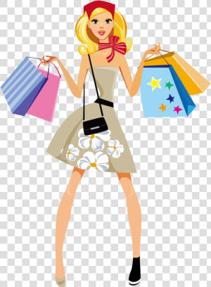 Mall Clipart Lady Shopping   Women Shopping Cartoon Png  Transparent Png