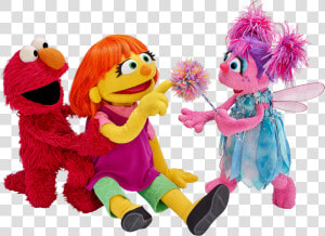 Sesame Street Julia Elmo And Abby  HD Png Download