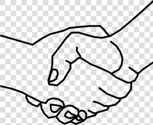 Handshake Clipart Black And White Png   Hand Shake Drawing Easy  Transparent Png