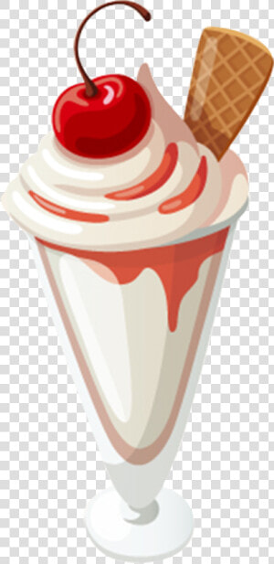 Milkshake Cartoon Png   Animated Ice Cream Sundae  Transparent Png