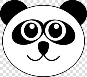 Panda  Bear  Animal  Cute  Cartoon  Face  Head  Smile   Panda Face Clipart Black And White  HD Png Download