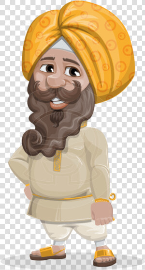 Indian Man With Turban Cartoon Vector Character Aka   Indian Man With Turban Cartoon  HD Png Download