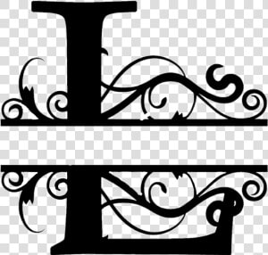  l  letterl  initial  letterart  monogram  black  splitlettering   Split Letter Monograms S  HD Png Download