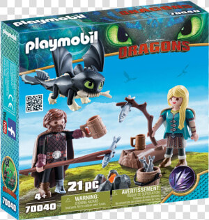 Playmobil Hiccup  Astrid And Baby Dragon Playset   Train Your Dragon Playmobil  HD Png Download