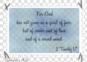 2 Timothy 1 V 7  HD Png Download