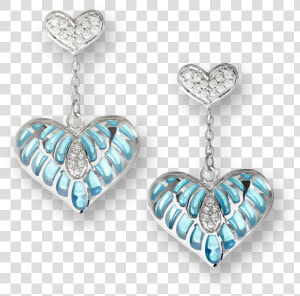 Nicole Barr Designs Sterling Silver Heart Stud Earrings blue   Heart Earrings Transparent Background  HD Png Download