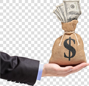 What Are The Top   Hand Holding Money Sack  HD Png Download