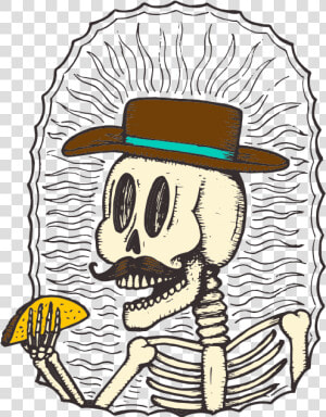 Illustration Of Skeleton With Taco   Taco Skeleton  HD Png Download