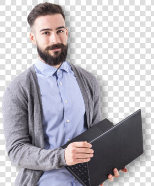 Man Laptop Trans2   Man Holding A Laptop Full Body  HD Png Download