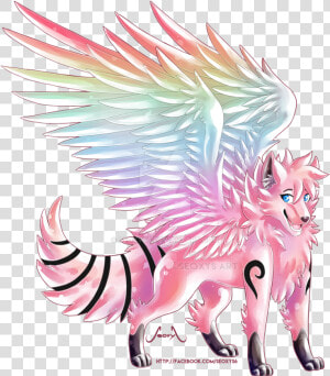 Rainbow Wolf Oc  commission  By Seoxys6 Data src   Rainbow Wolf With Wings  HD Png Download