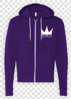 Zip up Hoodie   Purple Crown Hoodie  HD Png Download