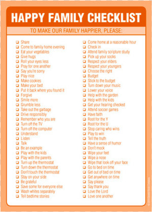 Happy Family Checklist  HD Png Download