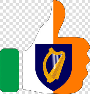 Thumbs Up Ireland With Stroke And Coat Of Arms Clip   Прапор І Герб Ірландії  HD Png Download