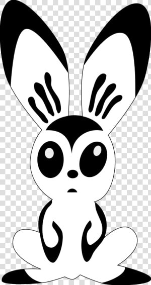 Hare By Rones Rabbit Black White Line Easter 555px   Rabbits Clipart White And Black  HD Png Download