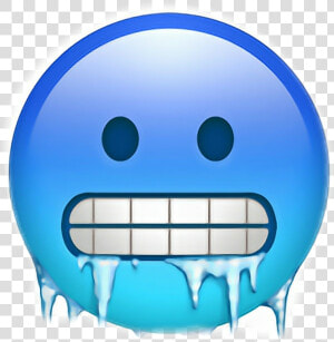  emoji  face  cold  freezing  HD Png Download