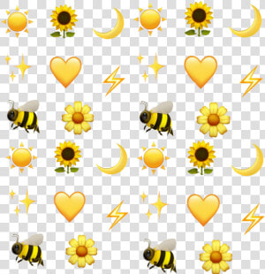  bee  yellow  sticker  emoticon  emoji  tumblr  moon   Yellow Sticker  HD Png Download