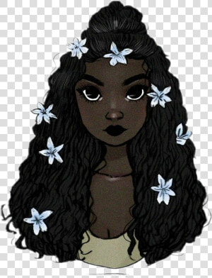  girl  black  curlyhair  flower Crown  draw   Draw A Girl With A Crown  HD Png Download