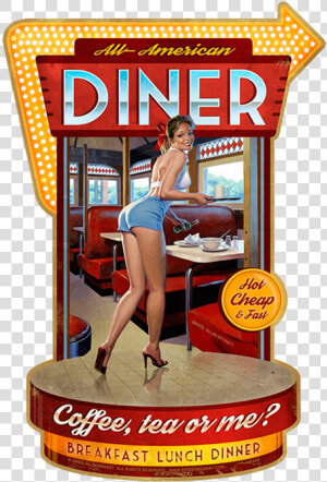 Pin Up Diner Metal Signs  HD Png Download