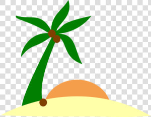 Sunset Clipart Plam Tree   Palm Tree Island Clipart Png  Transparent Png