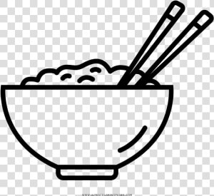 Rice Bowl Coloring Page   Rice Bowl Clip Art  HD Png Download