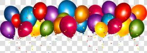 Balloon Confetti Party Gift Birthday   Balloons And Confetti Transparent Background  HD Png Download