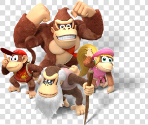 Donkey Kong  Diddy Kong  Dixie Kong And Cranky Kong   Donkey Kong Country Returns Tropical Freeze Characters  HD Png Download