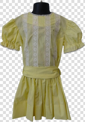 Yellow Cotton Girls Dress Spring Easter White Lace   Day Dress  HD Png Download