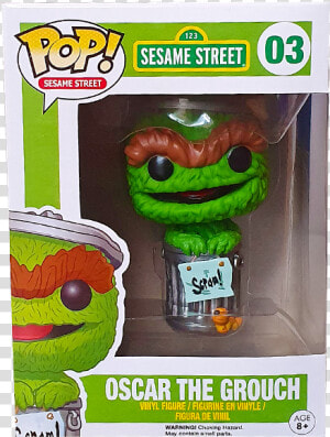 Oscar The Grouch Pop Figure  HD Png Download