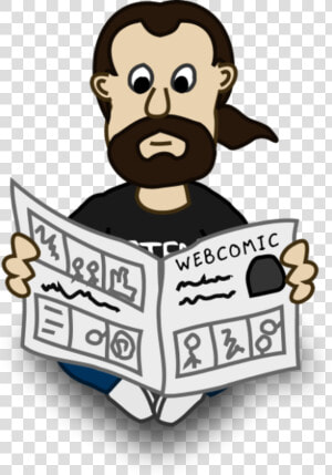 Man Reading Newspaper Cartoon   Baca Koran Png  Transparent Png