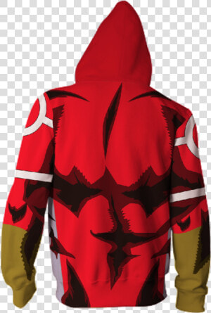 My Hero Academia Strongest Hero All Might Red Zip Up   Hoodie  HD Png Download