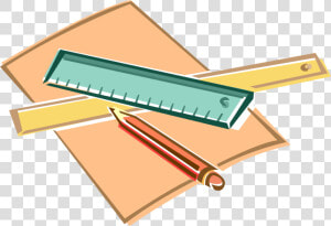 Vector Illustration Of Ruler  Pencil Writing Instrument    Pencil And Ruler Png  Transparent Png