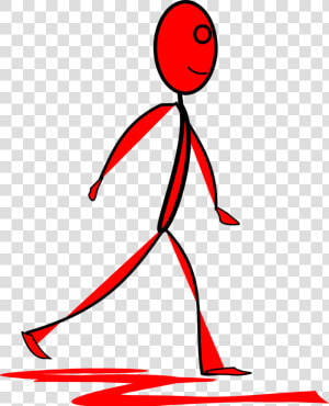 Stick Man Walking Clipart   Png Download   Red Sticker Walking  Transparent Png