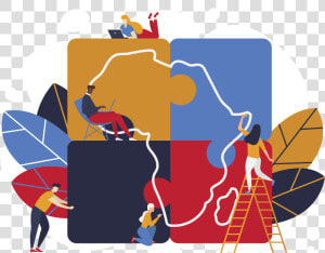 People Putting Together The Puzzle Pieces To Make The   Illustration  HD Png Download